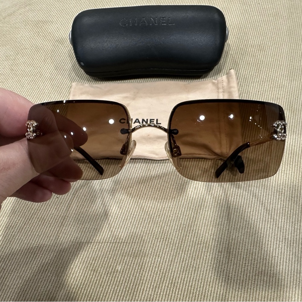 Vintage Chanel Sunglasses  4104-B 
CC Rhinestone early to mid 2000s